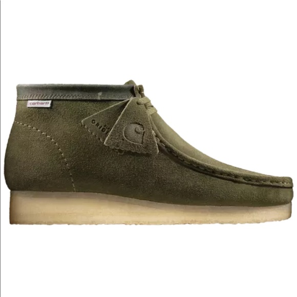 clarks wallabee olive suede